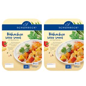 2x Hähnchen süß-sauer, mit Reis