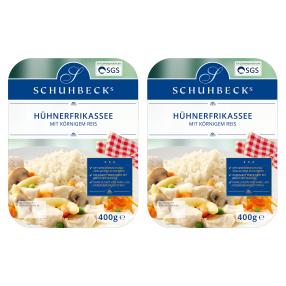 2x Hühnerfrikassee mit Reis