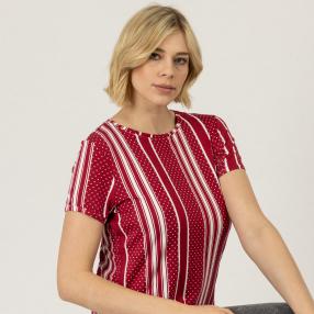 ZABAIONE Damen Shirt, rot gestreift