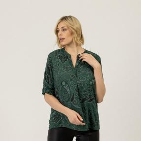 ZABAIONE Damen Bluse, dunkelgrün