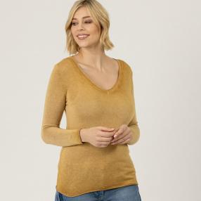 ZABAIONE Damen Langarmshirt, senfgelb