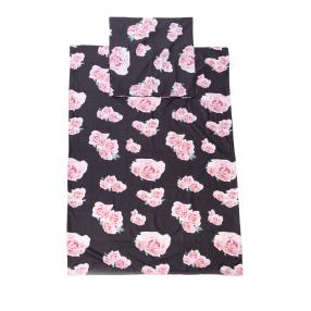 CoolSummer Bettwäsche 2tlg, schwarz-rosa Rosen