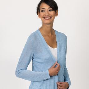 GINA LAURA Damen Cardigan hellblau