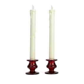 LED-Stabkerzen 2er-Set rot 30cm