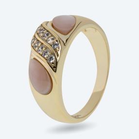 Ring 925 Sterling Silber vergoldet Perlmutt
