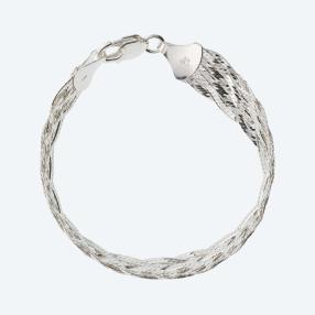 Heringbone-Armband 925 Sterling Silber, ca. 19 cm