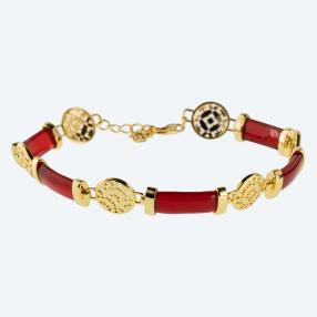 Armband 925 St. Silber vergoldet Karneol