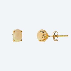Ohrstecker 585 Gelbgold Äthiopischer Opal