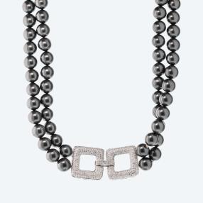 Collier Muschelkernperle 2-reihig peacock