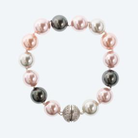 Armband Muschelkernperle Magnetverschluss Zirkonia