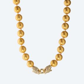 Muschelkernperlen-Collier Tiger "gold"