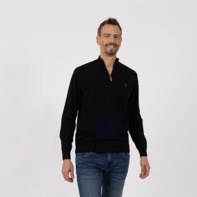 U.S. POLO ASSN. Herren-Troyerpullover schwarz