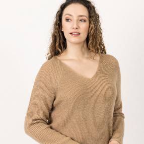 Z-ONE Damen Pullover, camel meliert