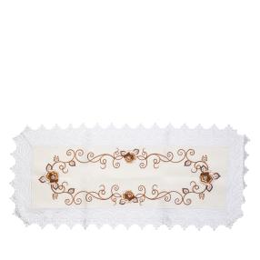 Tischläufer Stickerei creme-weiß 40x90cm