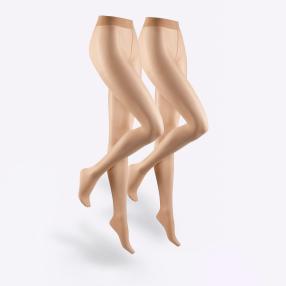 wäschepur 2er Pack Damen Strumpfhose puder