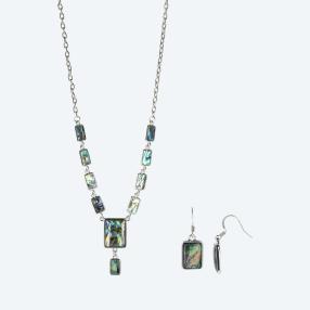 Set Collier+Ohrhänger Abalone Rectangle