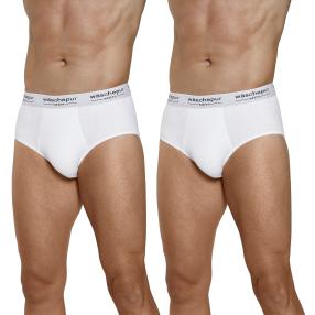 wäschepur 2er Pack Herren Slips weiß