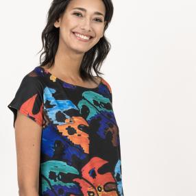 FASHION NEWS Damen-Shirt multicolor/schwarz