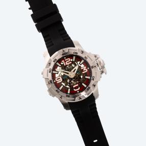 NUBEO Herrenuhr "Curiousity Automatic" rot