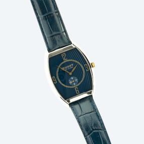DUXOT Herren-Silberuhr 925, Ronda Quarz, blau