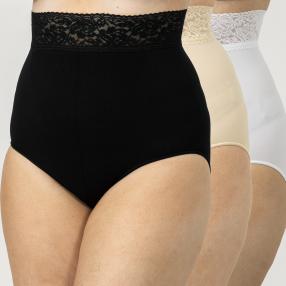 LaIntima 3er Pack Spitzen-Taillenslip multicolor