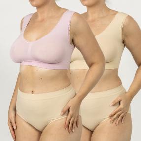 LaIntima 2er Pack Spitzen-Bustier champagner/rose
