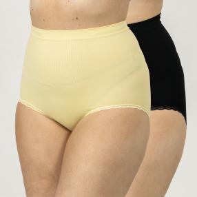 LaIntima 2er Pack Taillenslip schwarz/vanille