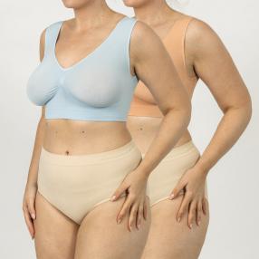 LaIntima 2er Pack Damen Bustier haut/hellblau