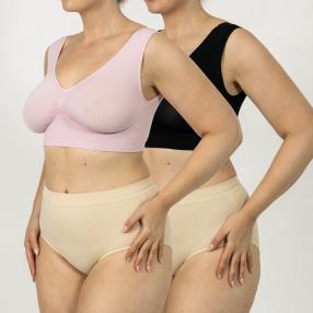 LaIntima 2er Pack Basic-Bustier schwarz/rose