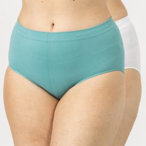 LaIntima 2er Pack Basic-Slip weiß/grün