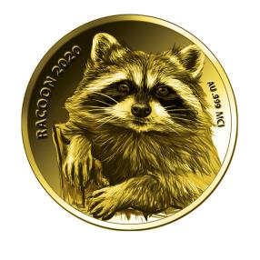 Goldmünze Waschbär