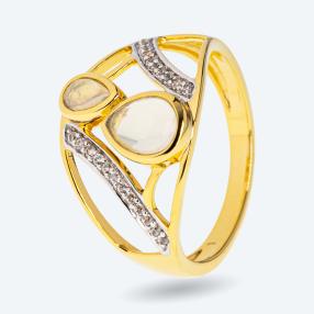 Ring 925 St. Silber vergoldet Äthiopischer Opal