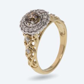Ring 585 Gelbgold Honey Diamanten