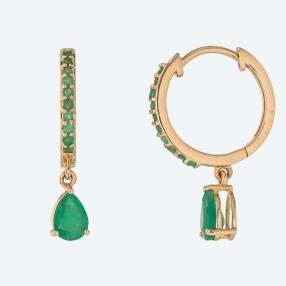 Ohrhänger 375 Gelbgold Smaragd