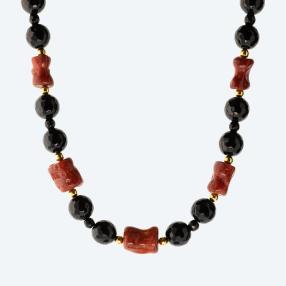Collier Onyx+Koralle