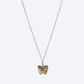 Kette+Anhänger Schmetterling 585 Gelbgold
