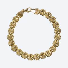 Rosenarmband 585 Gelbgold, ca. 19 cm