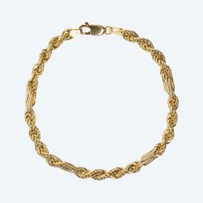 Kordelarmband 'Figaro' 585 Gelbgold, ca. 19 cm