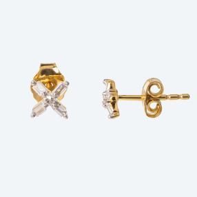 Ohrstecker 925 Sterling Silber vergoldet Diamanten