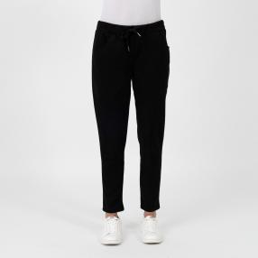 Damen-Hose 'Adara' Velourlederoptik schwarz