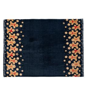 Kuscheldecke Lebkuchenmann blau 120x160cm