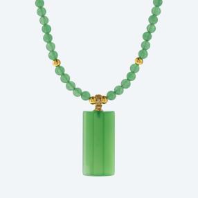 Collier+Anhänger Jade