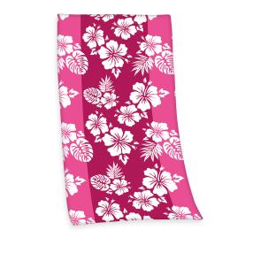Badelaken Blumen pink