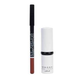 LAYLA Glanz-Lippenstift & Konturenstift, Peach Set
