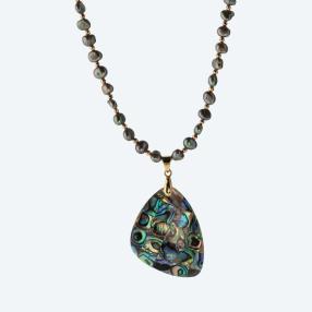 Collier Barockperle mit Anhänger Abalone
