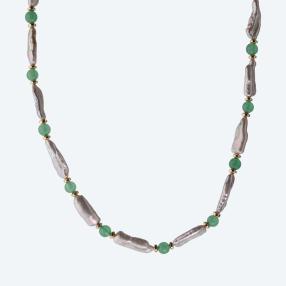 Collier Keshi Perle + Aventurin