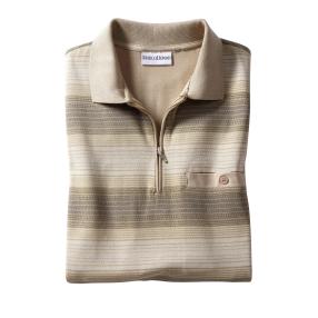 MARCO DONATI Herren-Poloshirt beige-gestreift