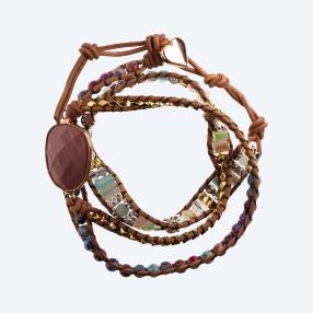 BOHO Wickelarmband Rhodochrosit