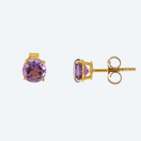 Ohrstecker 925 Sterling Silber vergoldet Amethyst