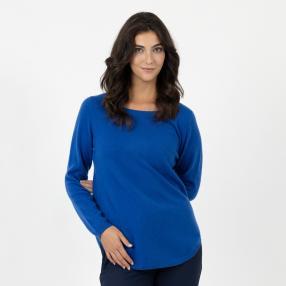 100% KASCHMIR Damen-Pullover, U-Boot royalblau